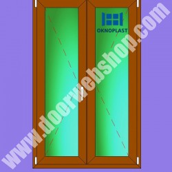 Drehkipp/dreh zweiflügelige Balkontür mit Aussengriff und Zylinderschloss aus Winergetic Standrad Profil