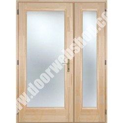 Voillverglaste zweiflügelige Holz Eingangstür 140x210 cm