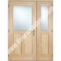 Halbverglaste zweiflügelige Holz Eingangstür 140x210 cm