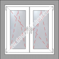 Zweiflügel drehkipp/drehkipp Kunststoff Fenster mit Mittelpfosten